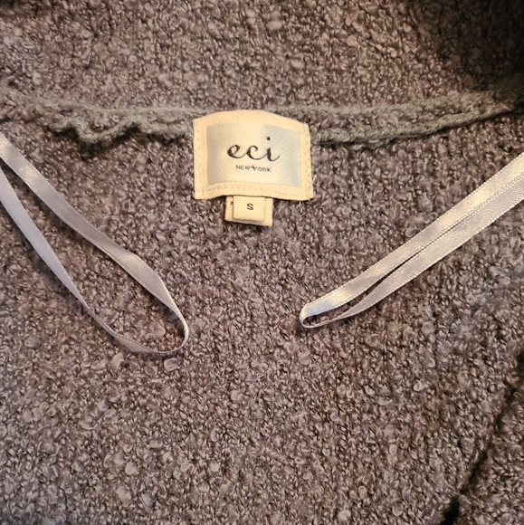 ECI New York Woman's Long Sleeve Two Button Sweater, Size: Small Color: Grey - Picture 5 of 10